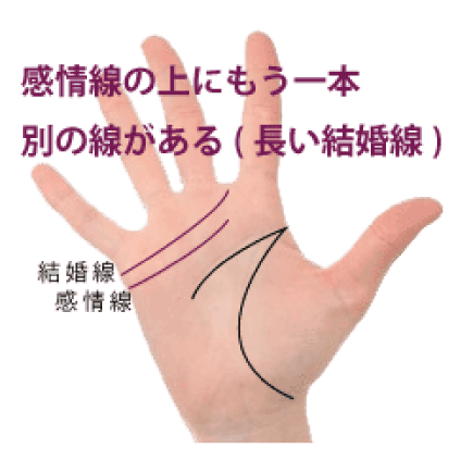 感情線の上にもう一本別の線がある手相 その5 長い結婚線 簡単な手相の見方を伝授します