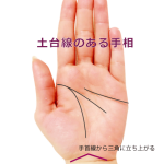 ラッキーな手相13 手首の上に三角形の「土台線」がある手相