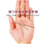 ラッキーな手相8 福つかみがある手相(手のひらの中央付近にホクロがある)