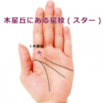 人差指のつけ根(木星丘)にスター(星紋)がある手相