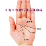 運命線がくねくねと曲がって蛇行している手相の見方 3種