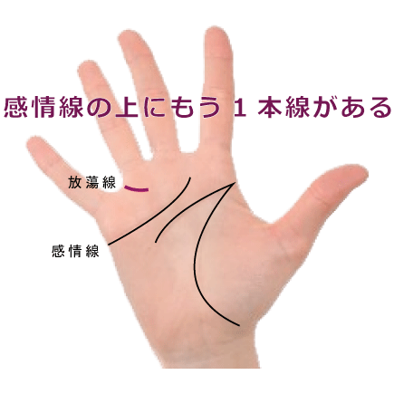 感情線の上にもう一本別の線がある手相-その6(放蕩線)◆金星帯との違い